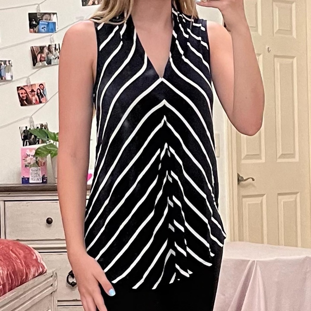 Navy and white cotton top